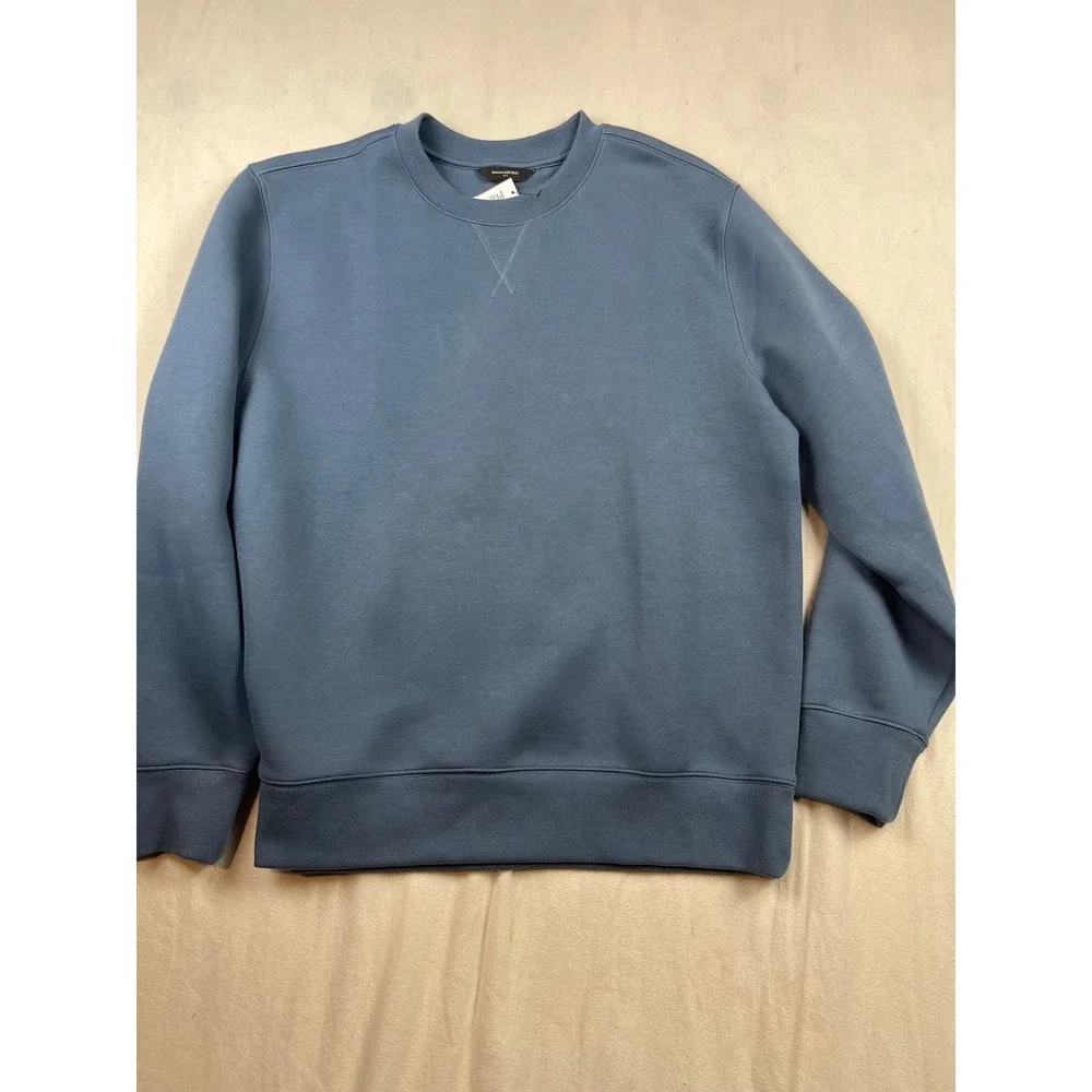 Banana Republic Scuba Crew Sweatshirt Mens Medium Blue Atmosphere NWT
